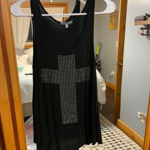 Black cross tank top